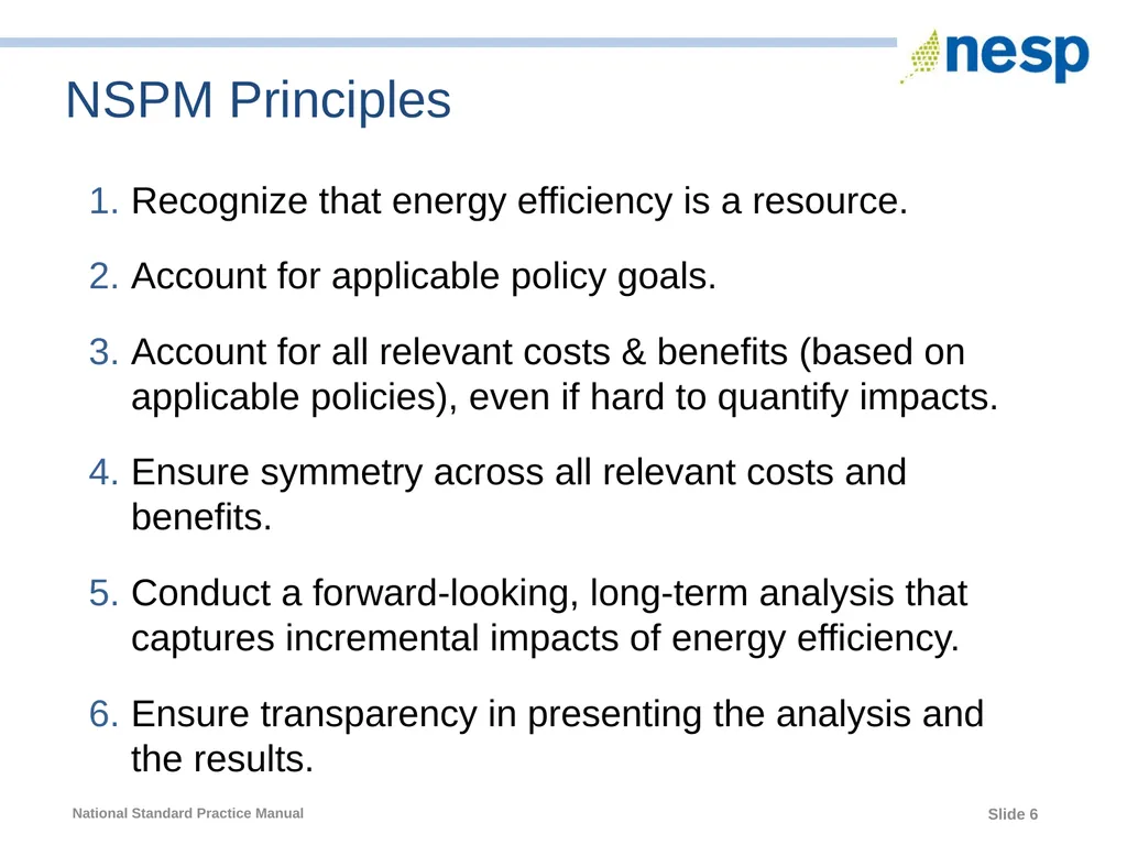 National Standard Practice Manual for Energy - slide 6 of 33