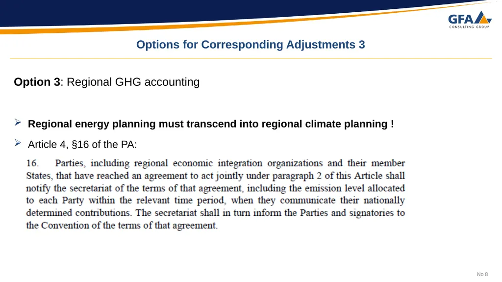 Regional Cooperation under Article 6 Approaches - slide 8 of 11