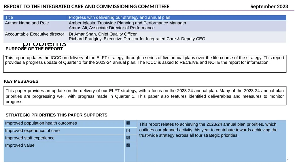 Progress with delivering our strategy and annual - slide 2 of 23