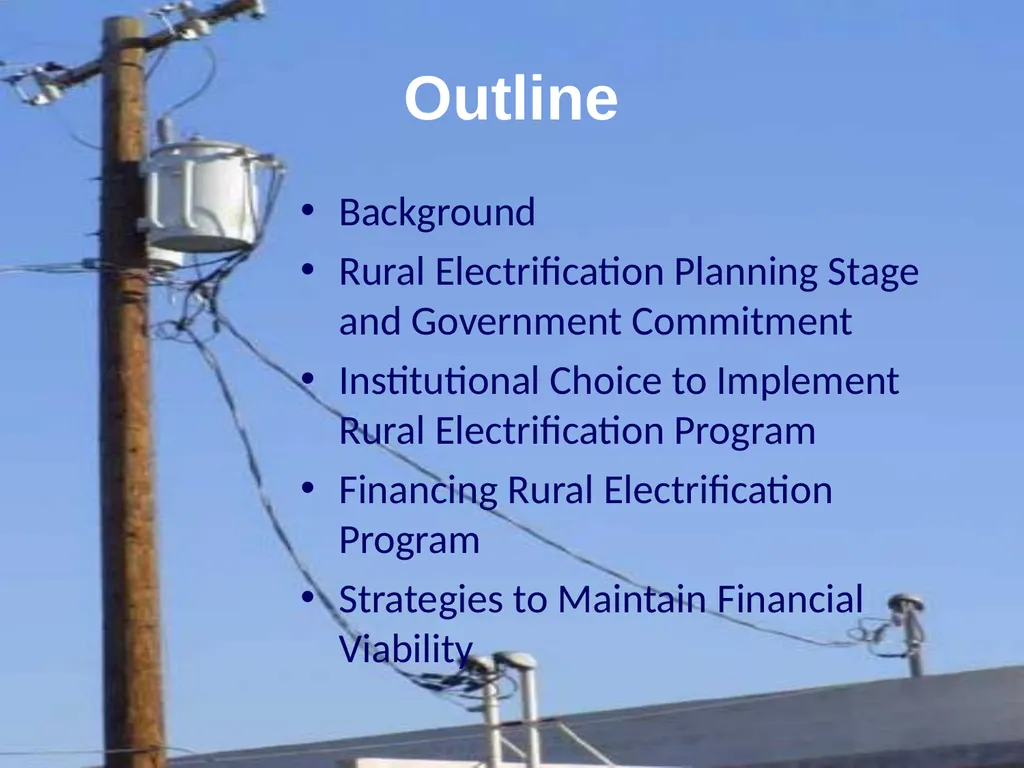 1 Rural Electrification in Thailand Lessons - slide 2 of 35