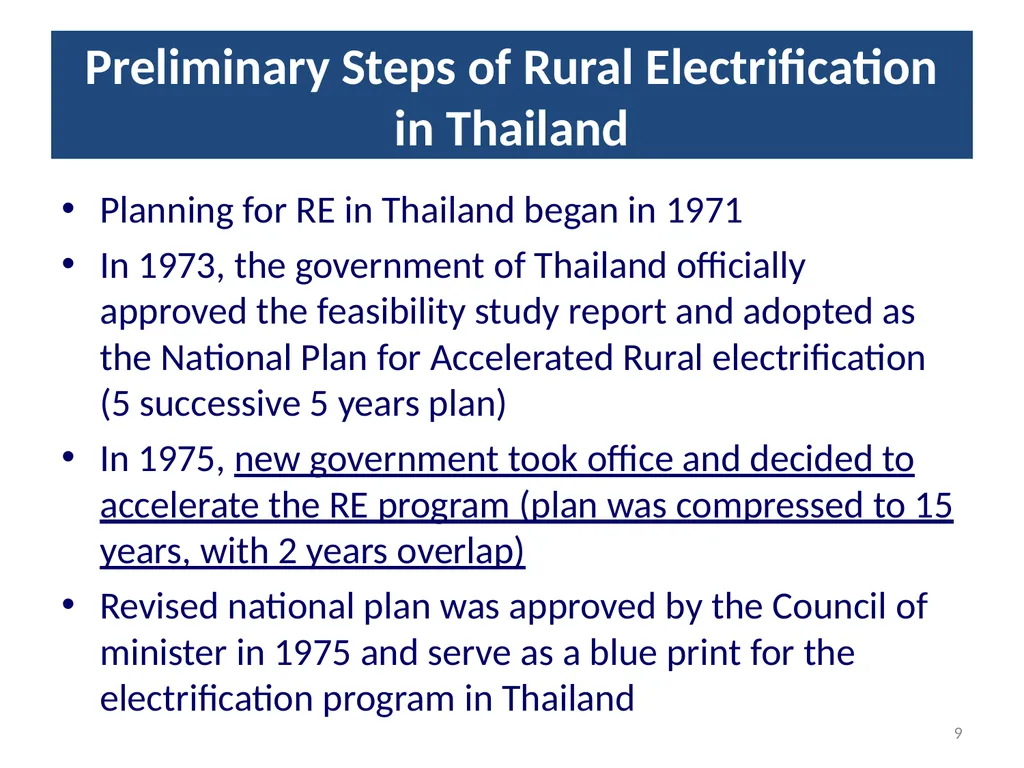 1 Rural Electrification in Thailand Lessons - slide 9 of 35