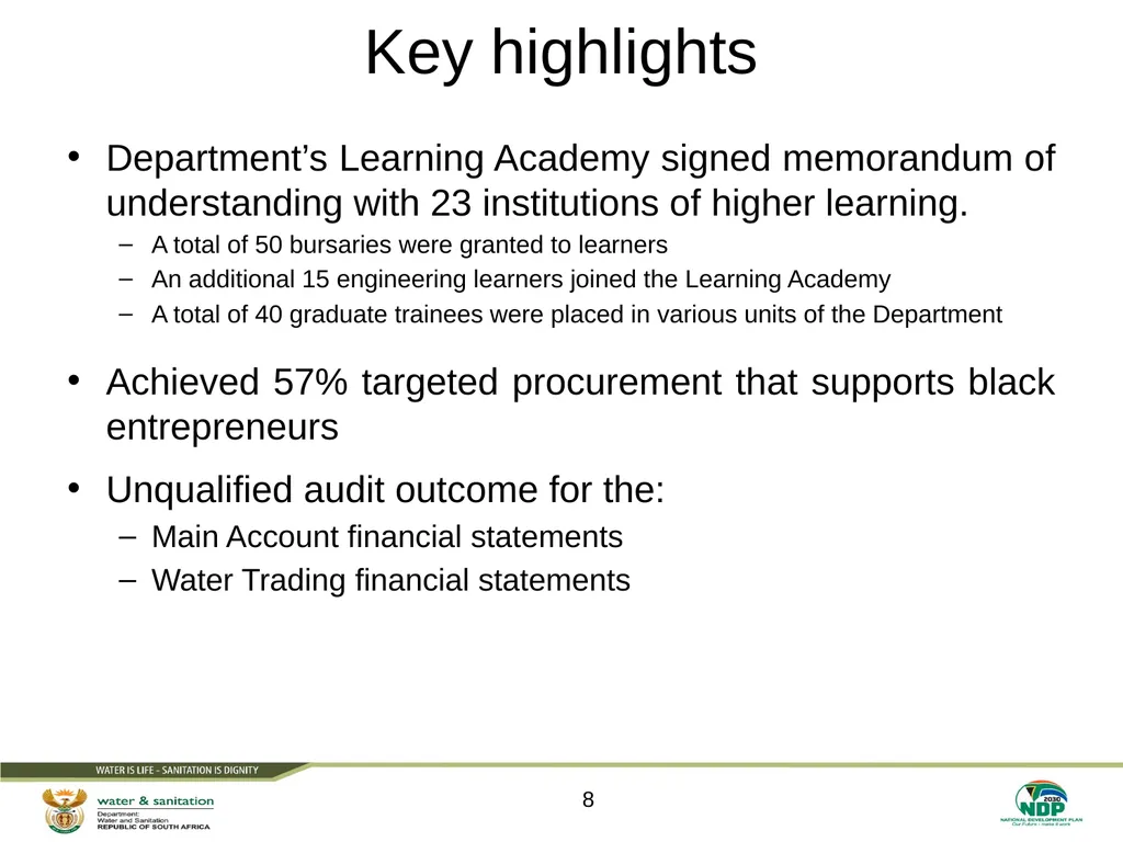 PRESENTATION TITLE Presented by: Name Surname - slide 8 of 63