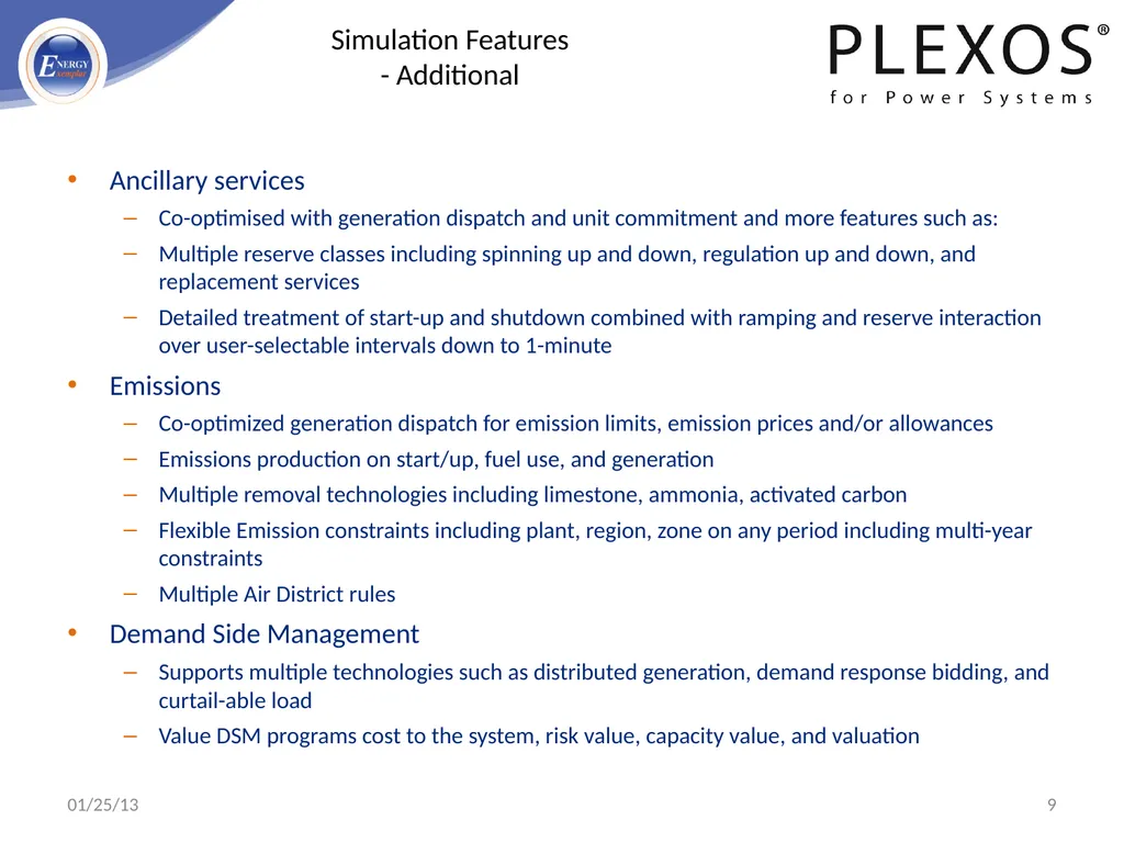 PLEXOS For Power Systems - Advanced Simulation - slide 9 of 42