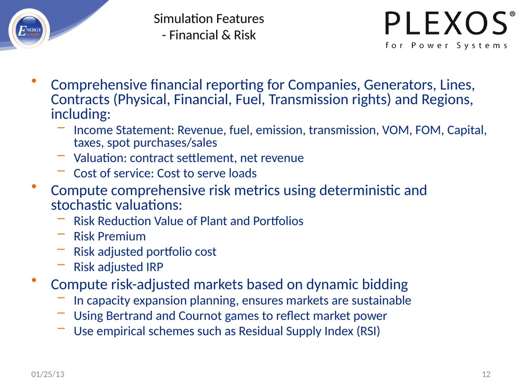 PLEXOS For Power Systems - Advanced Simulation - slide 12 of 42