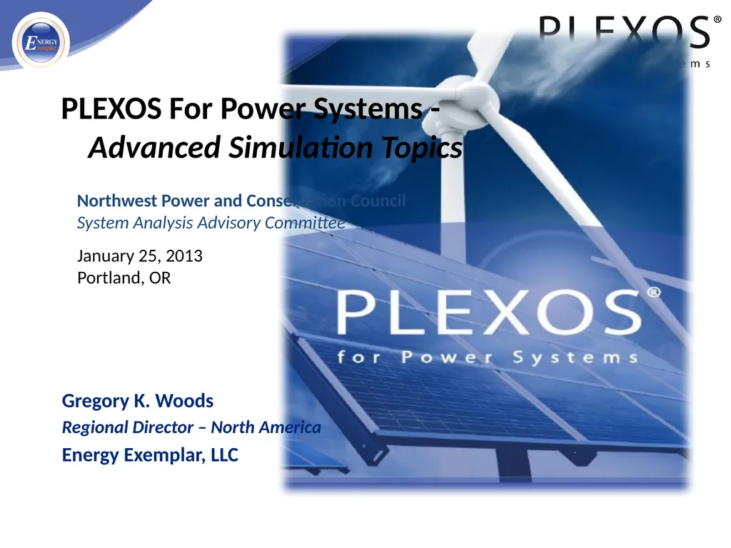 PLEXOS For Power Systems - Advanced Simulation - slide 1 of 42