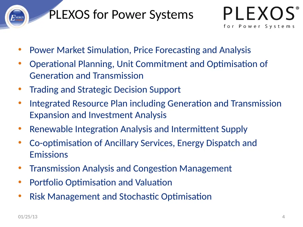 PLEXOS For Power Systems - Advanced Simulation - slide 4 of 42