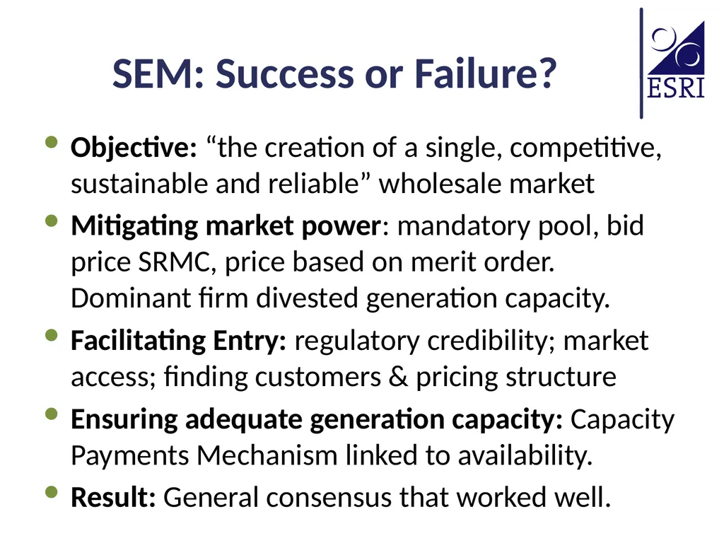 Creating a Single Electricity Market Across - slide 7 of 11
