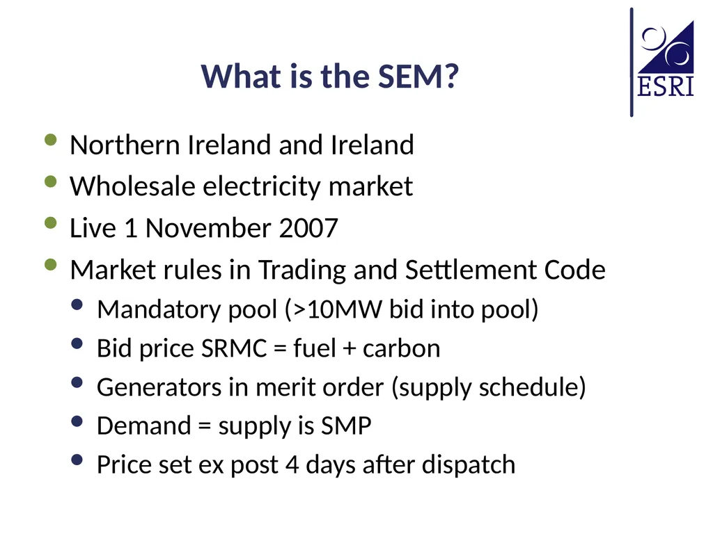 Creating a Single Electricity Market Across - slide 3 of 11