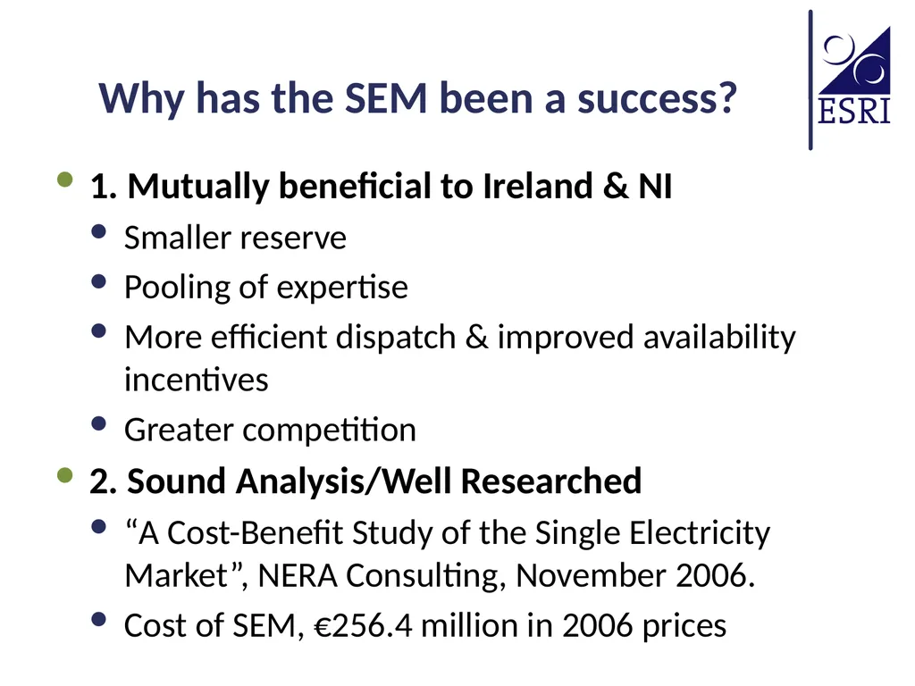 Creating a Single Electricity Market Across - slide 8 of 11