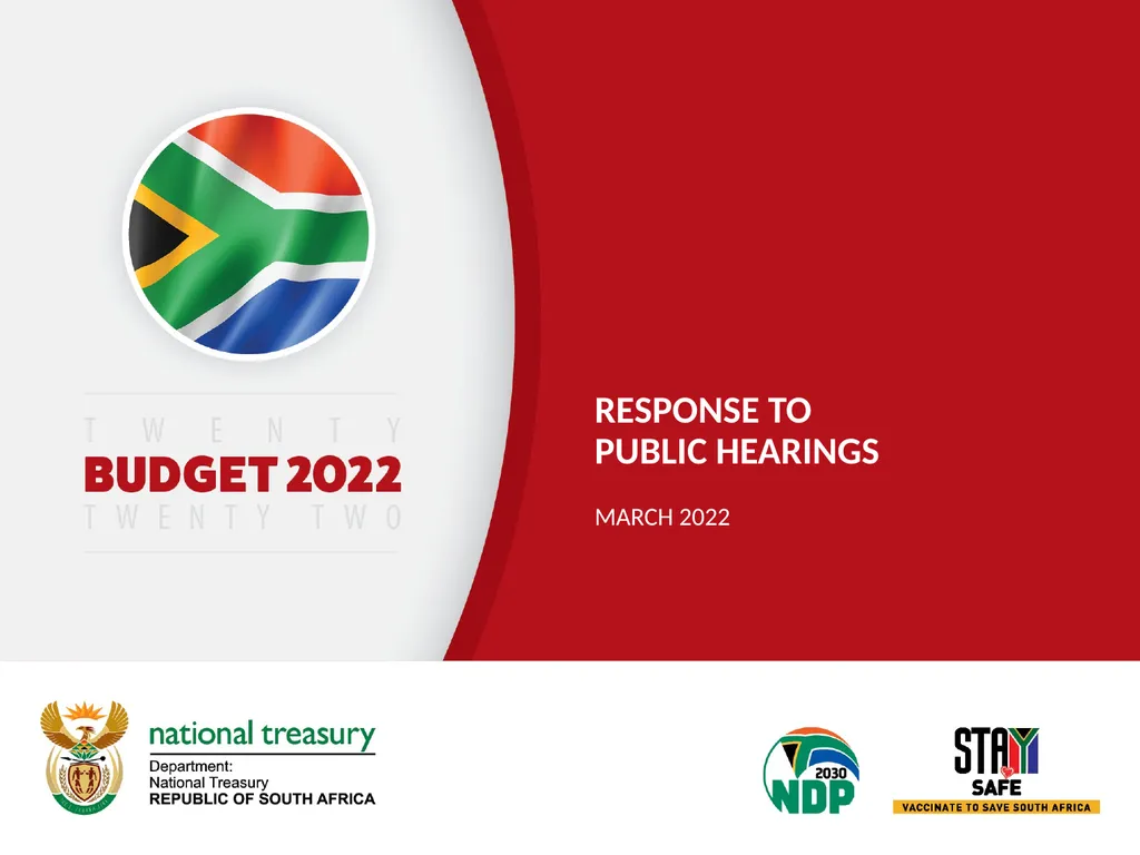 Response to public hearings MARCH 2022 1 List of - slide 1 of 35