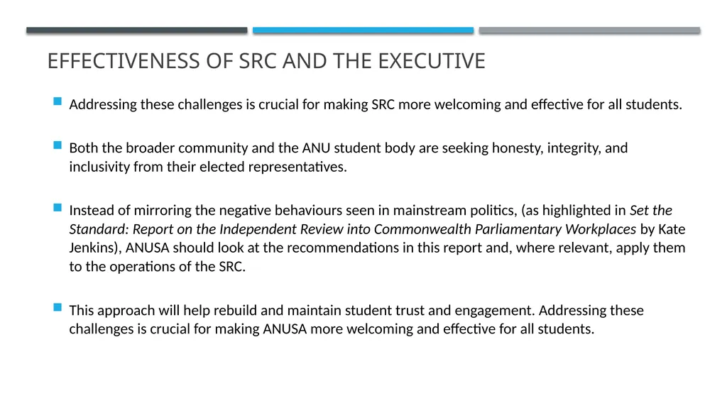 ANUSA GOVERNANCE REVIEW SUMMARY FINDINGS & - slide 16 of 50