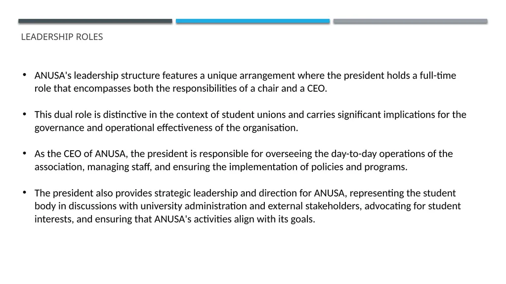 ANUSA GOVERNANCE REVIEW SUMMARY FINDINGS & - slide 20 of 50