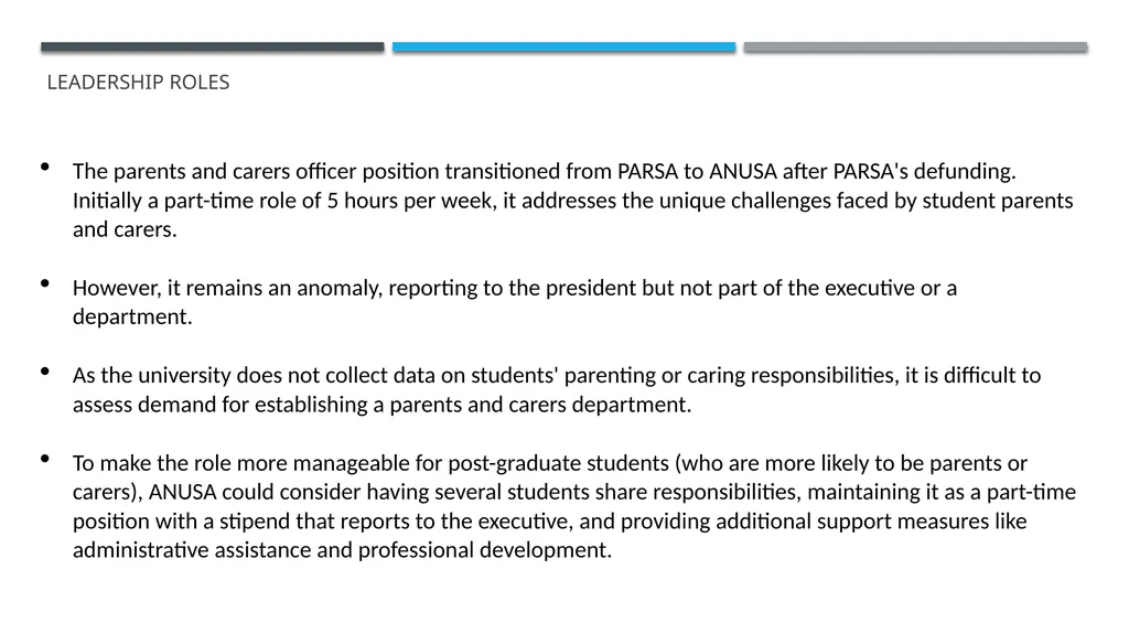 ANUSA GOVERNANCE REVIEW SUMMARY FINDINGS & - slide 28 of 50