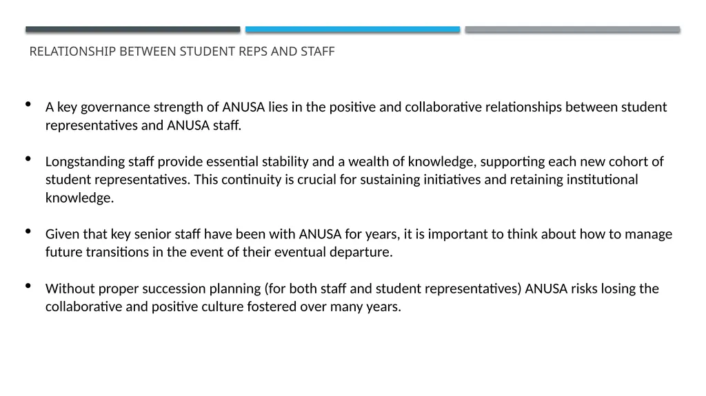 ANUSA GOVERNANCE REVIEW SUMMARY FINDINGS & - slide 29 of 50