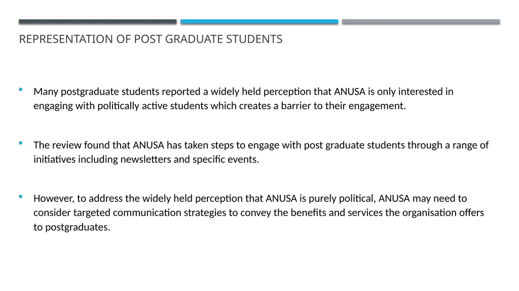 ANUSA GOVERNANCE REVIEW SUMMARY FINDINGS & - slide 34 of 50