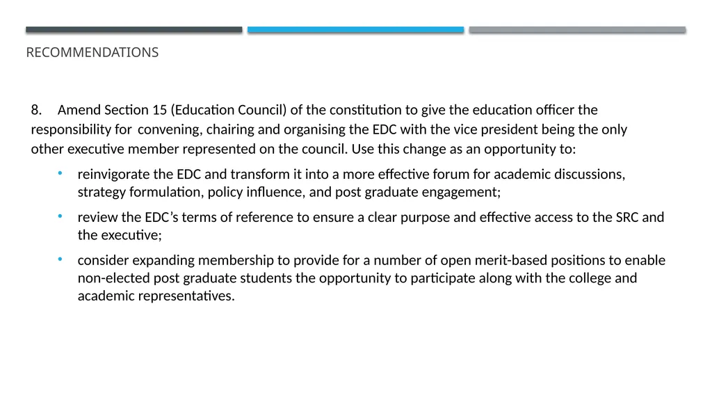 ANUSA GOVERNANCE REVIEW SUMMARY FINDINGS & - slide 42 of 50