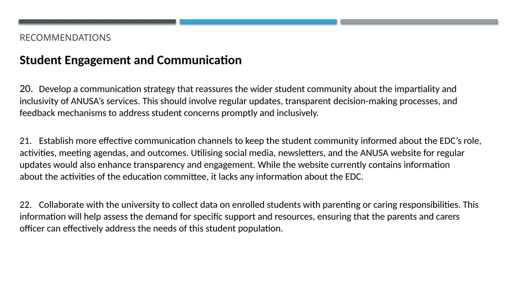ANUSA GOVERNANCE REVIEW SUMMARY FINDINGS & - slide 46 of 50