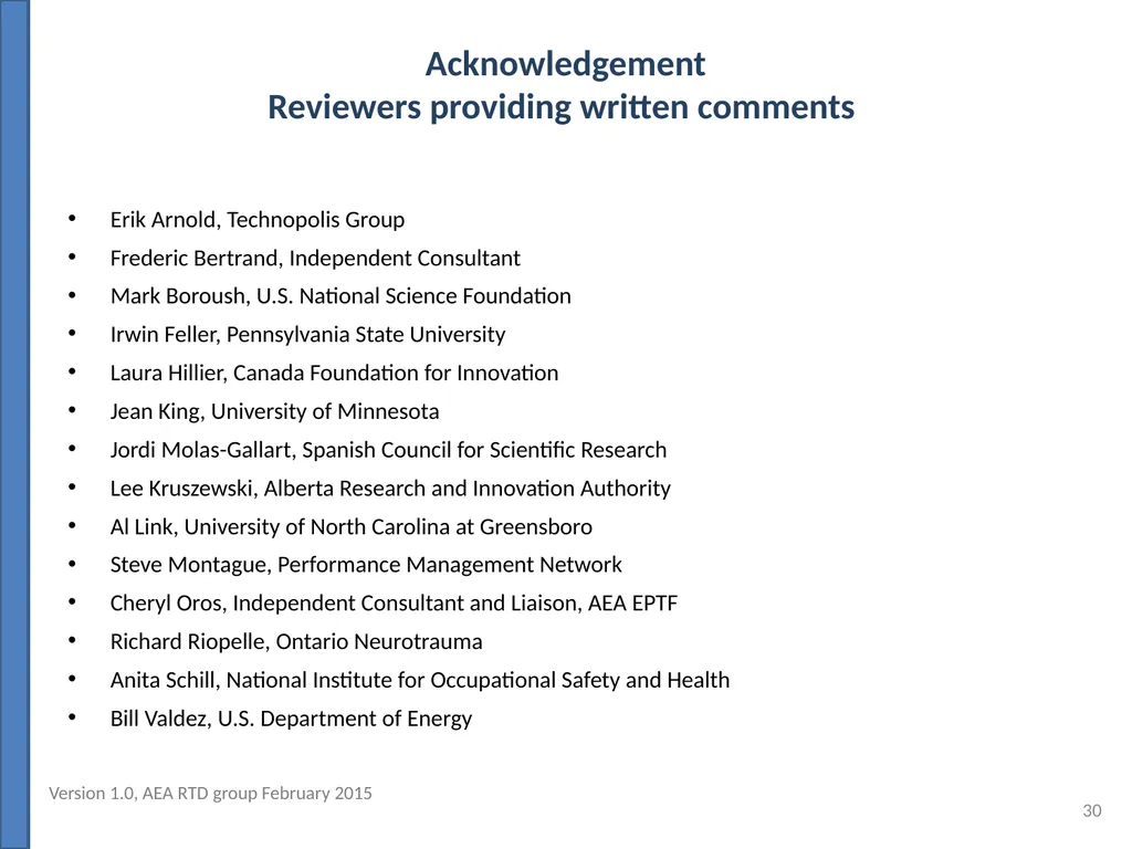 Evaluating Outcomes of Publicly Funded Research, - slide 30 of 36