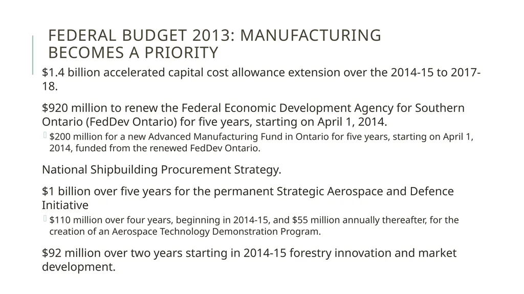 Reindustrialization in North America: A Canadian - slide 10 of 20