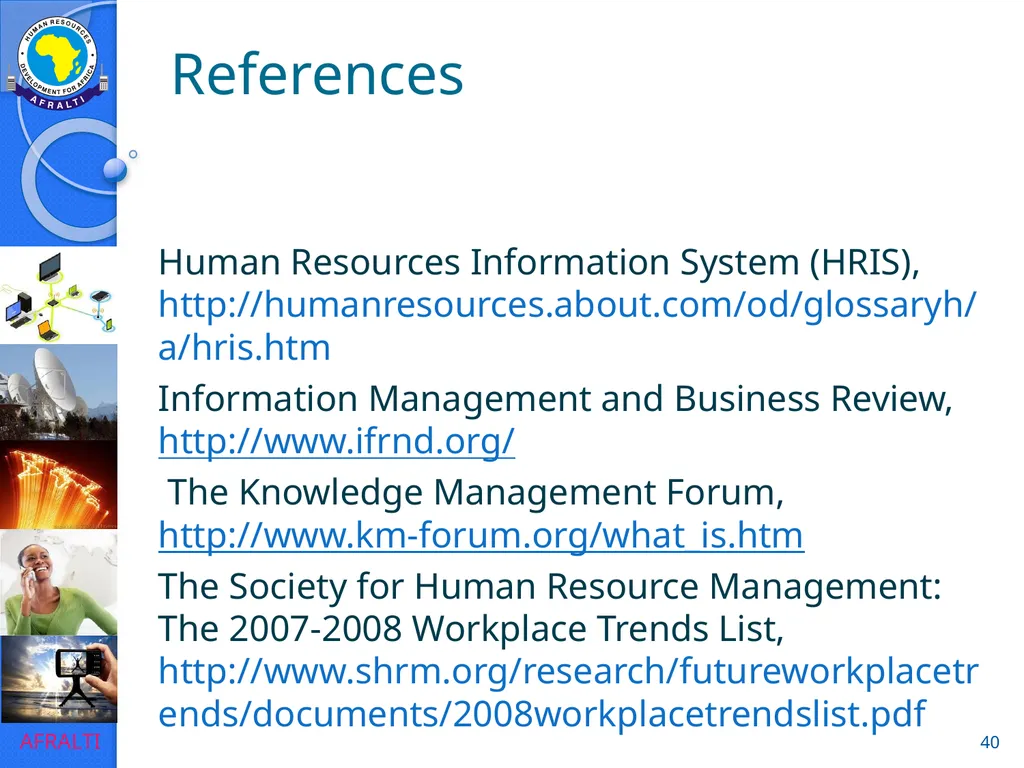 Evolution to e-HRM ICT Forum for HR Professionals - slide 40 of 41
