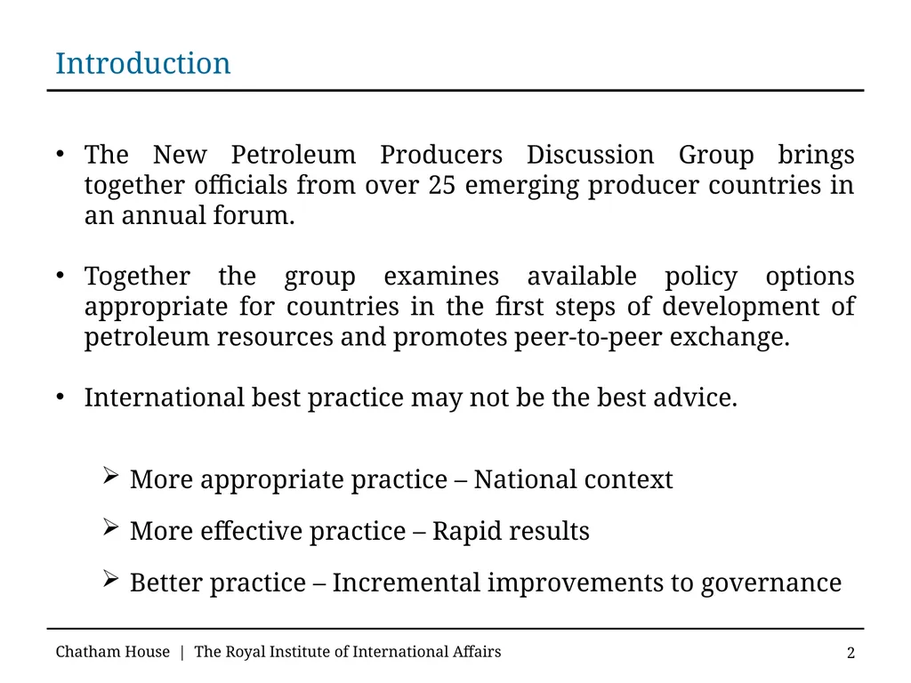 Guidelines for Good Governance in Emerging Oil and - slide 2 of 71