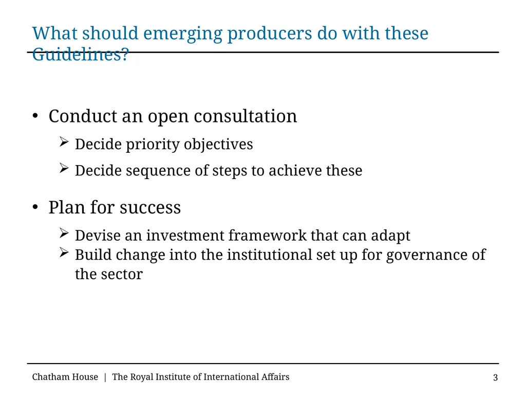 Guidelines for Good Governance in Emerging Oil and - slide 3 of 71