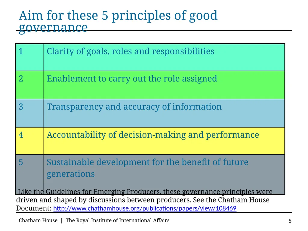 Guidelines for Good Governance in Emerging Oil and - slide 5 of 71