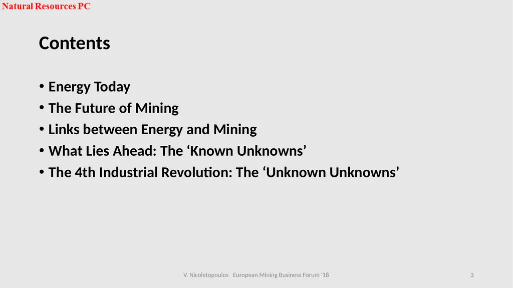 European Mining Business Forum 2018 Panel 2 Sofia, - slide 3 of 16
