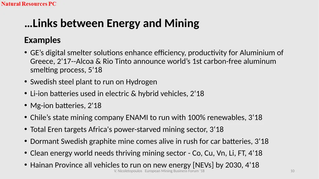 European Mining Business Forum 2018 Panel 2 Sofia, - slide 10 of 16