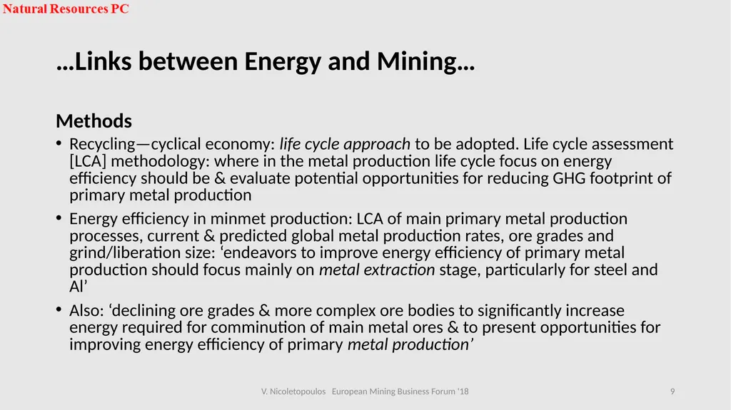 European Mining Business Forum 2018 Panel 2 Sofia, - slide 9 of 16