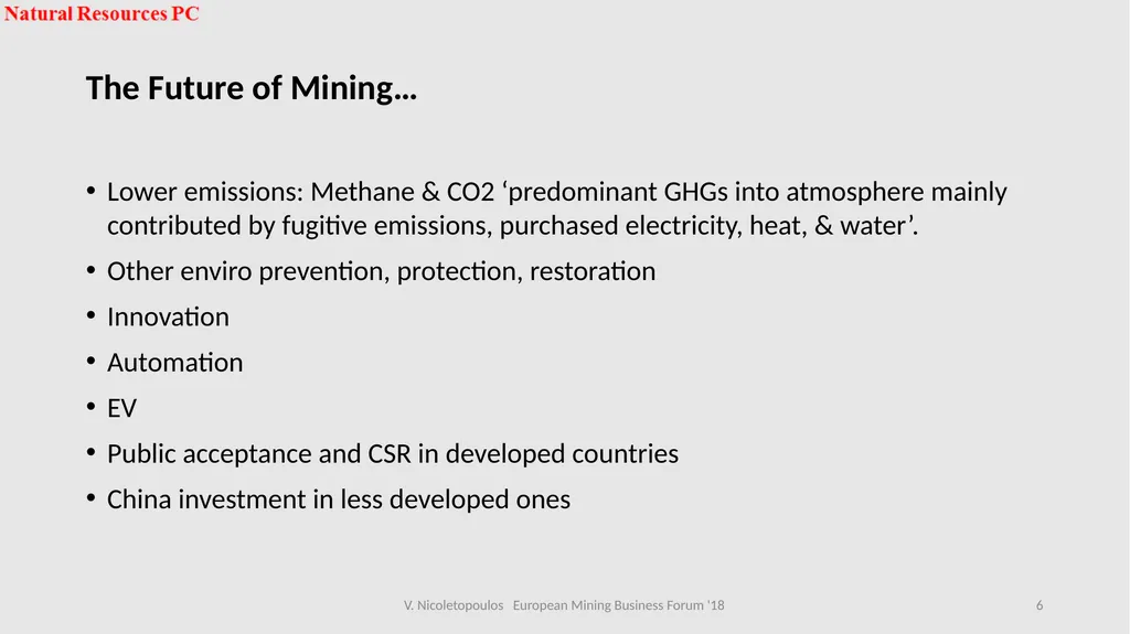 European Mining Business Forum 2018 Panel 2 Sofia, - slide 6 of 16