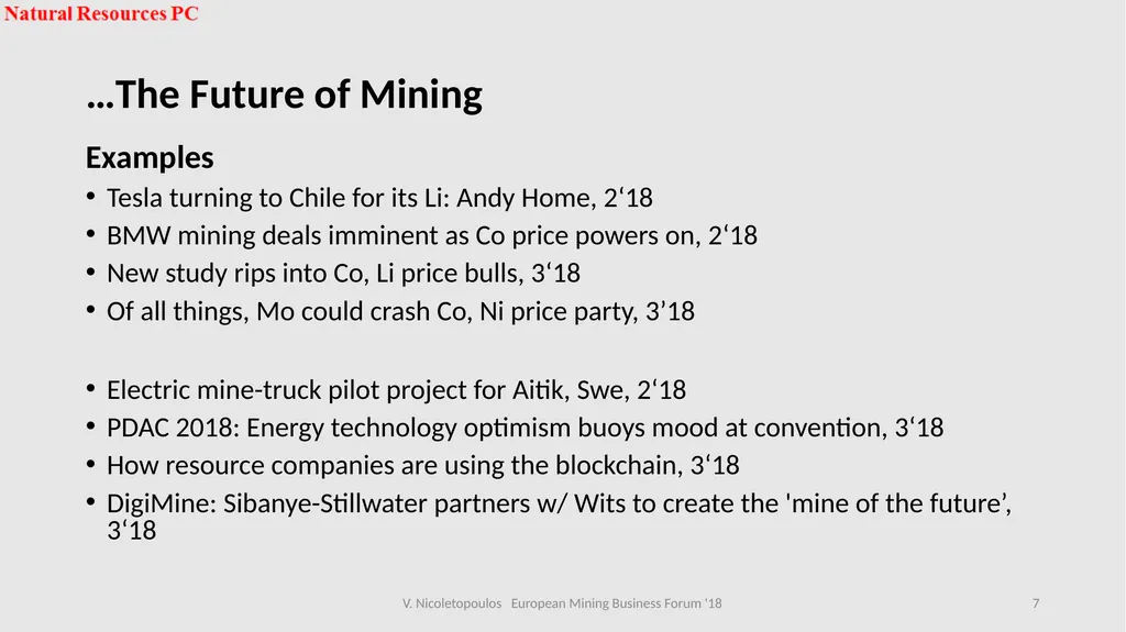 European Mining Business Forum 2018 Panel 2 Sofia, - slide 7 of 16