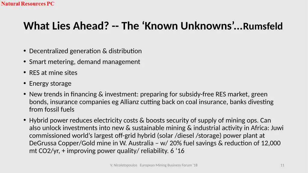 European Mining Business Forum 2018 Panel 2 Sofia, - slide 11 of 16