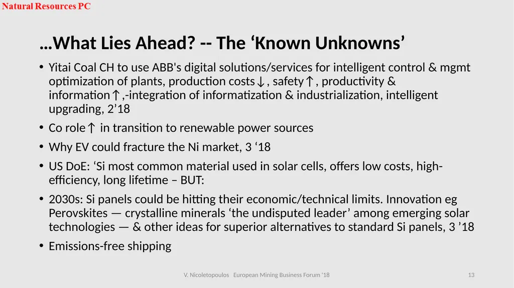 European Mining Business Forum 2018 Panel 2 Sofia, - slide 13 of 16