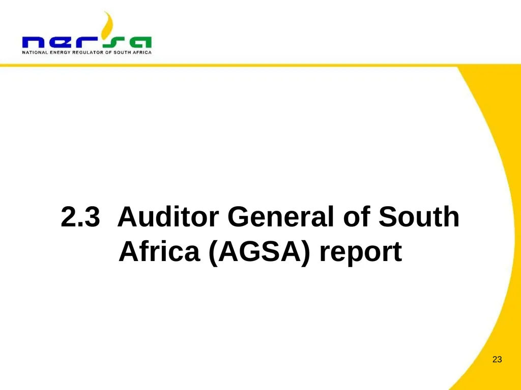 PRESENTATION BY NERSA CHAIRPERSON, MR THEMBANI - slide 23 of 91