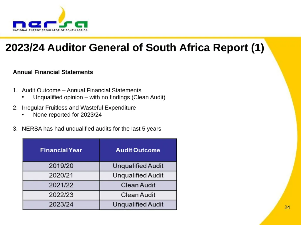 PRESENTATION BY NERSA CHAIRPERSON, MR THEMBANI - slide 24 of 91
