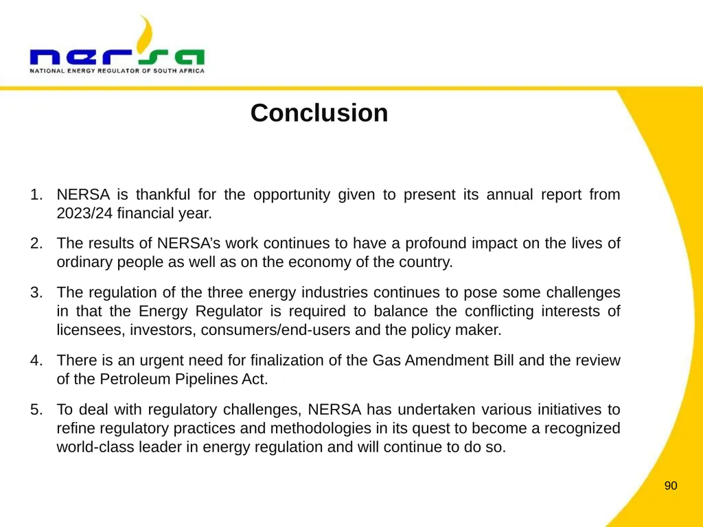PRESENTATION BY NERSA CHAIRPERSON, MR THEMBANI - slide 90 of 91