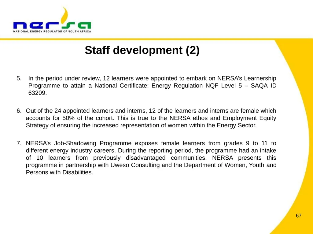 PRESENTATION BY NERSA CHAIRPERSON, MR THEMBANI - slide 67 of 91