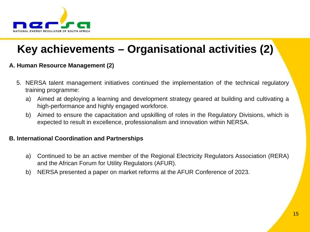 PRESENTATION BY NERSA CHAIRPERSON, MR THEMBANI - slide 15 of 91