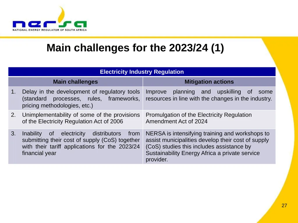 PRESENTATION BY NERSA CHAIRPERSON, MR THEMBANI - slide 27 of 91