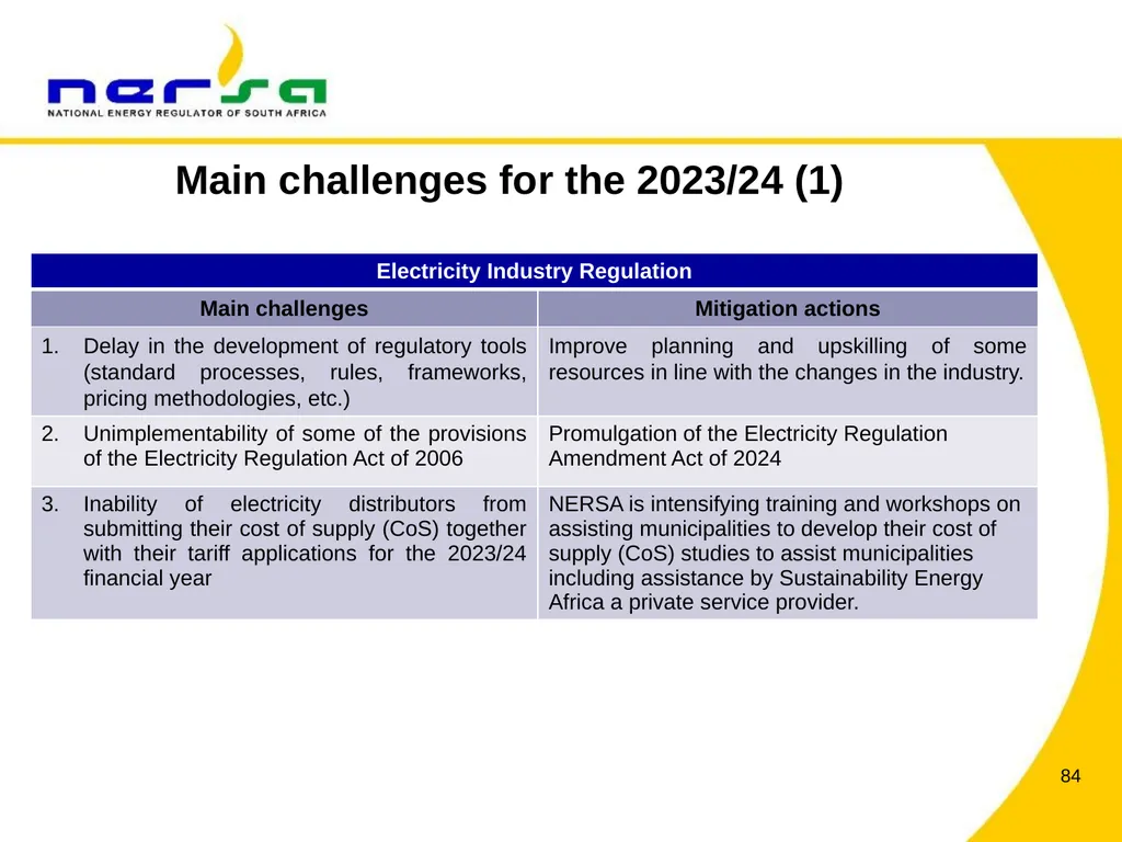 PRESENTATION BY NERSA CHAIRPERSON, MR THEMBANI - slide 84 of 91