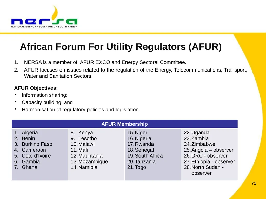 PRESENTATION BY NERSA CHAIRPERSON, MR THEMBANI - slide 71 of 91