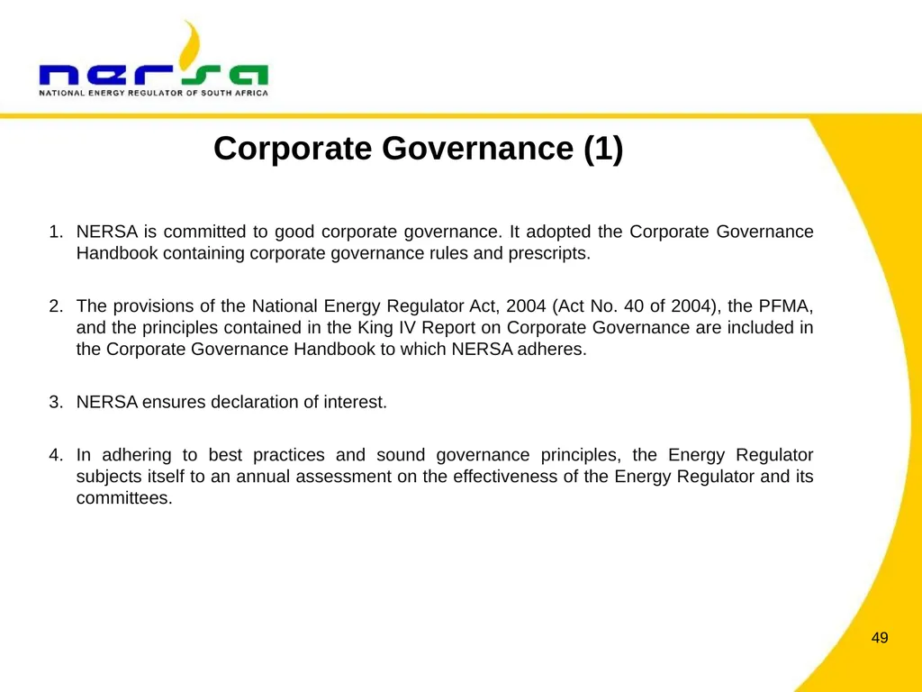 PRESENTATION BY NERSA CHAIRPERSON, MR THEMBANI - slide 49 of 91