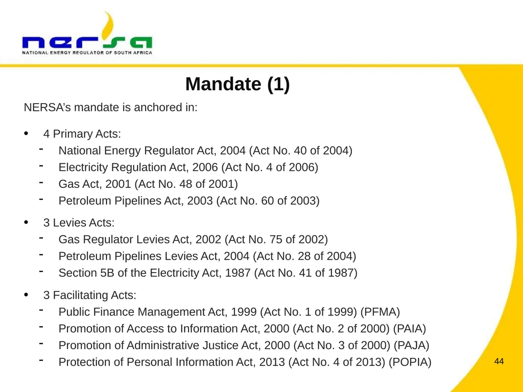 PRESENTATION BY NERSA CHAIRPERSON, MR THEMBANI - slide 44 of 91