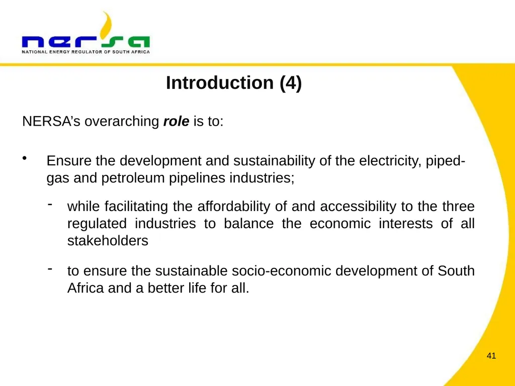PRESENTATION BY NERSA CHAIRPERSON, MR THEMBANI - slide 41 of 91