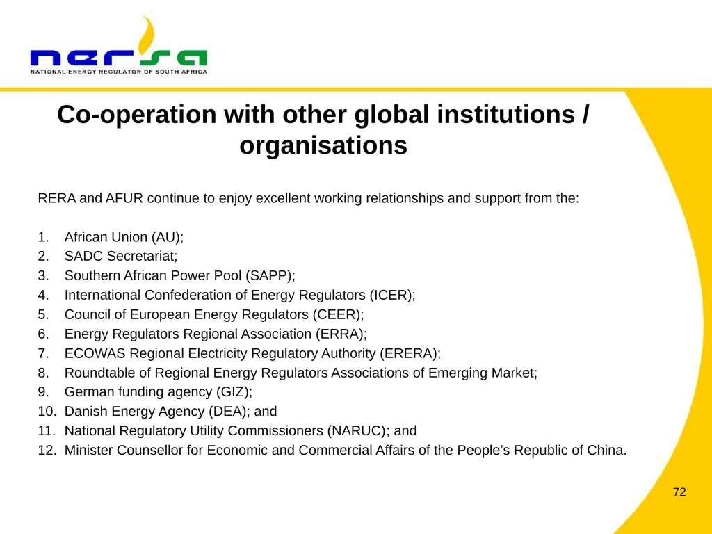 PRESENTATION BY NERSA CHAIRPERSON, MR THEMBANI - slide 72 of 91