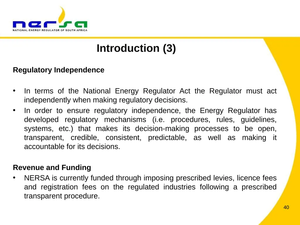 PRESENTATION BY NERSA CHAIRPERSON, MR THEMBANI - slide 40 of 91