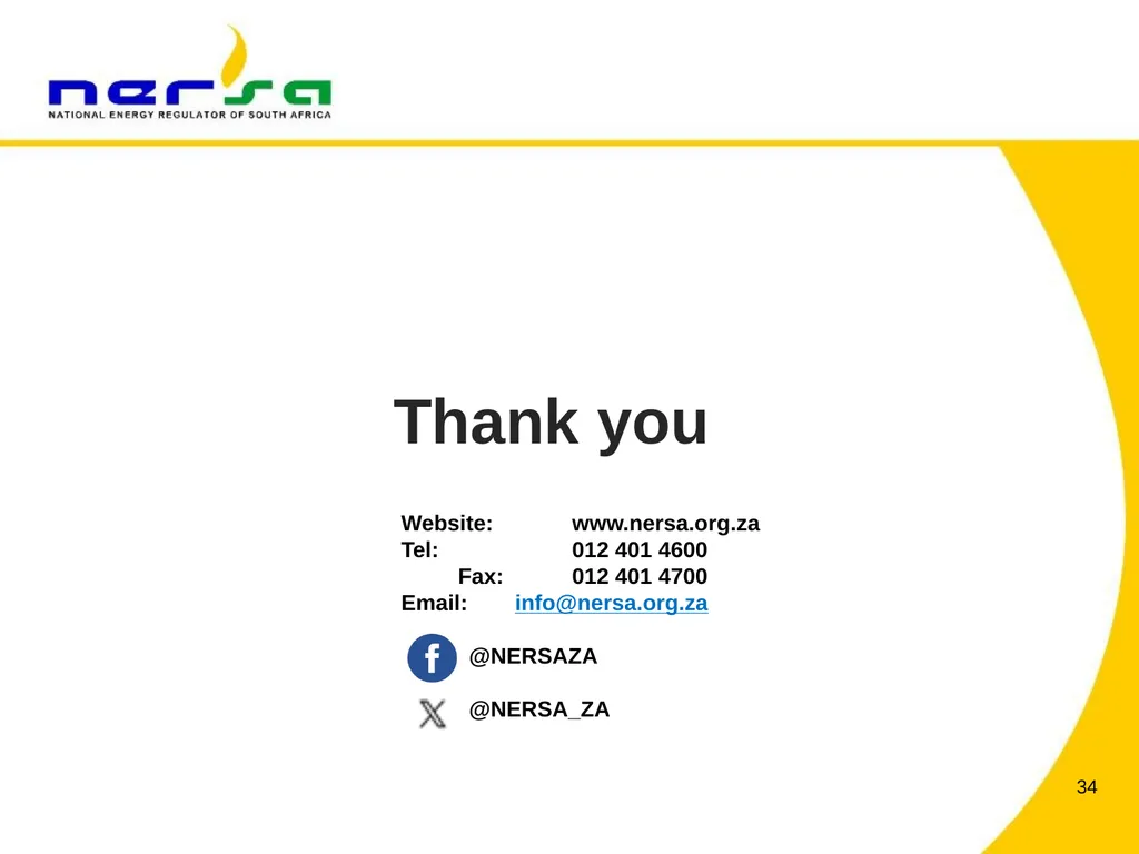 PRESENTATION BY NERSA CHAIRPERSON, MR THEMBANI - slide 34 of 91
