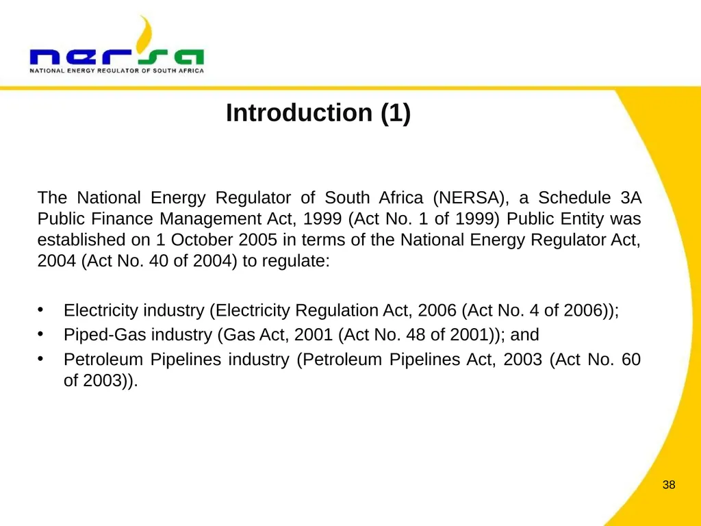 PRESENTATION BY NERSA CHAIRPERSON, MR THEMBANI - slide 38 of 91