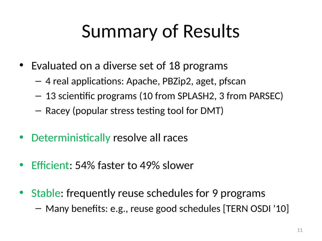 PEREGRINE: Efficient Deterministic Multithreading - slide 11 of 36